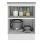 Balcão Madesa Stella 60 cm 1 Porta Branco/Rustic