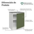 Balcão de Cozinha 60 cm 1 Porta Branco/Verde Vik Madesa