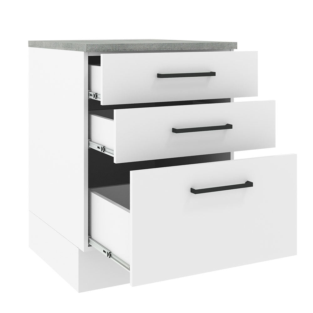 Balcão Madesa Agata 60 cm 3 Gavetas Branco