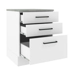 Balcão Madesa Agata 60 cm 3 Gavetas Branco