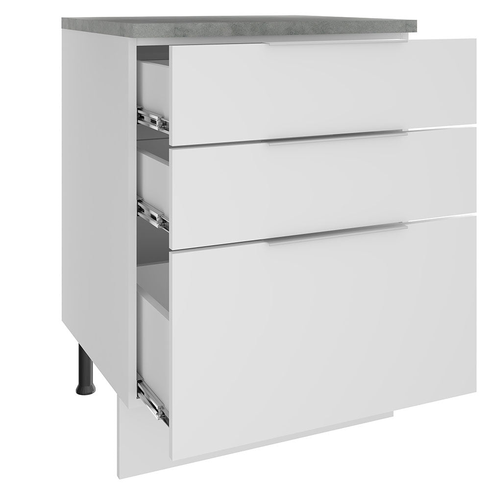 Balcão Madesa Stella 60 cm 3 Gavetas Branco