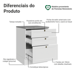 Balcão de Cozinha 60 cm 3 Gavetas Branco Vik Madesa