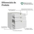 Balcão de Cozinha 60 cm 3 Gavetas (Sem Tampo) Branco Vik Madesa