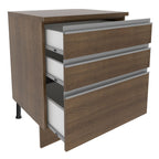 Balcão Madesa Glamy 60 cm 3 Gavetas Rustic
