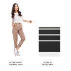 Balcão 100% MDF 60 cm 3 Gavetas Branco/Preto Acordes Madesa