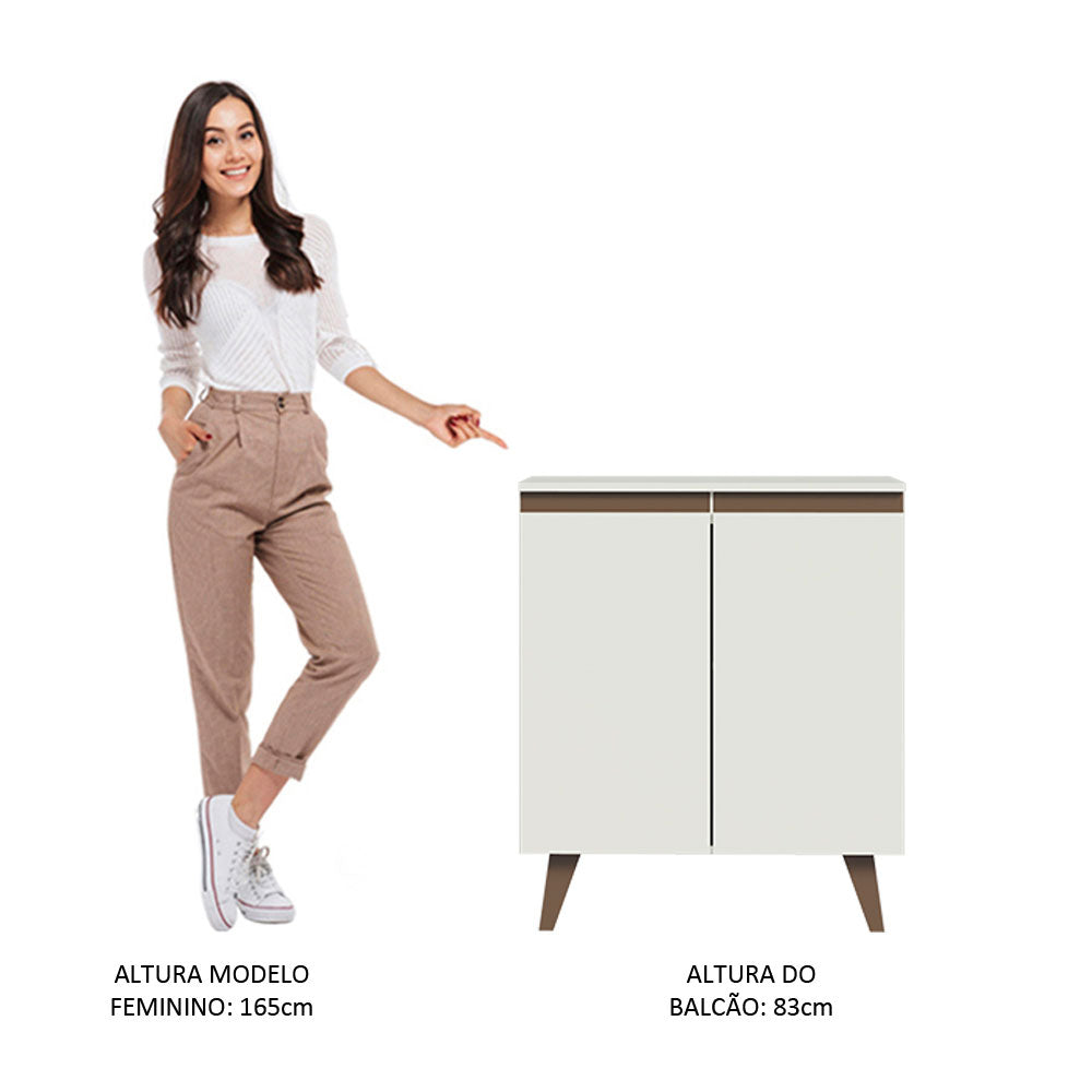 Balcão Madesa Reims 70 cm 2 Portas - Branco
