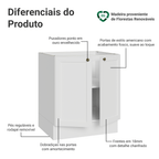 Balcão de Cozinha 70 cm 2 Portas (Sem Tampo) Branco Vik Madesa