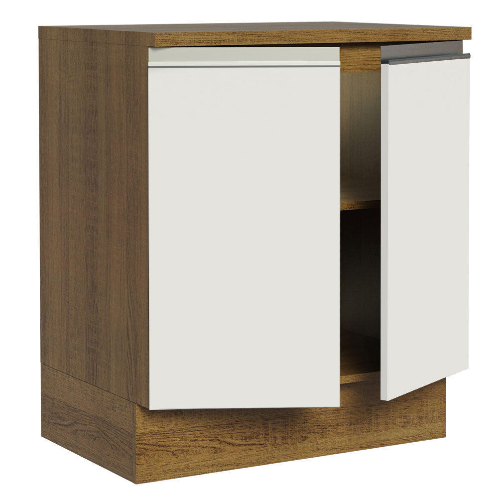 Balcão de Cozinha Madesa Glamy 70 cm 2 Portas Rustic/Branco