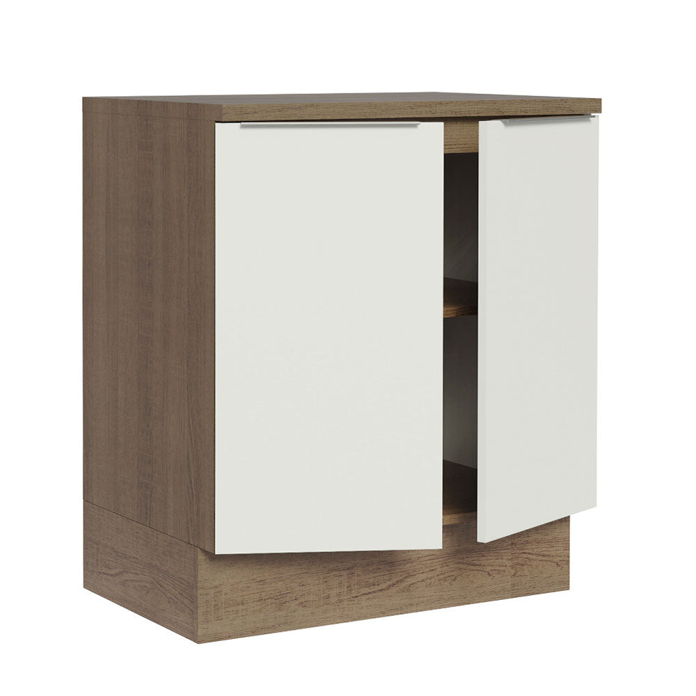Balcão de Cozinha Madesa Stella 70 cm 2 Portas Rustic/Branco