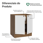 Balcão de Cozinha 70 cm 2 Portas (Sem Tampo) Rustic/Branco Vik Madesa