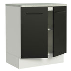 Balcão de Cozinha Madesa Agata 70 cm 2 Portas Branco/Preto