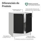 Balcão de Cozinha 70 cm 2 Portas (Sem Tampo) Branco/Preto Vik Madesa