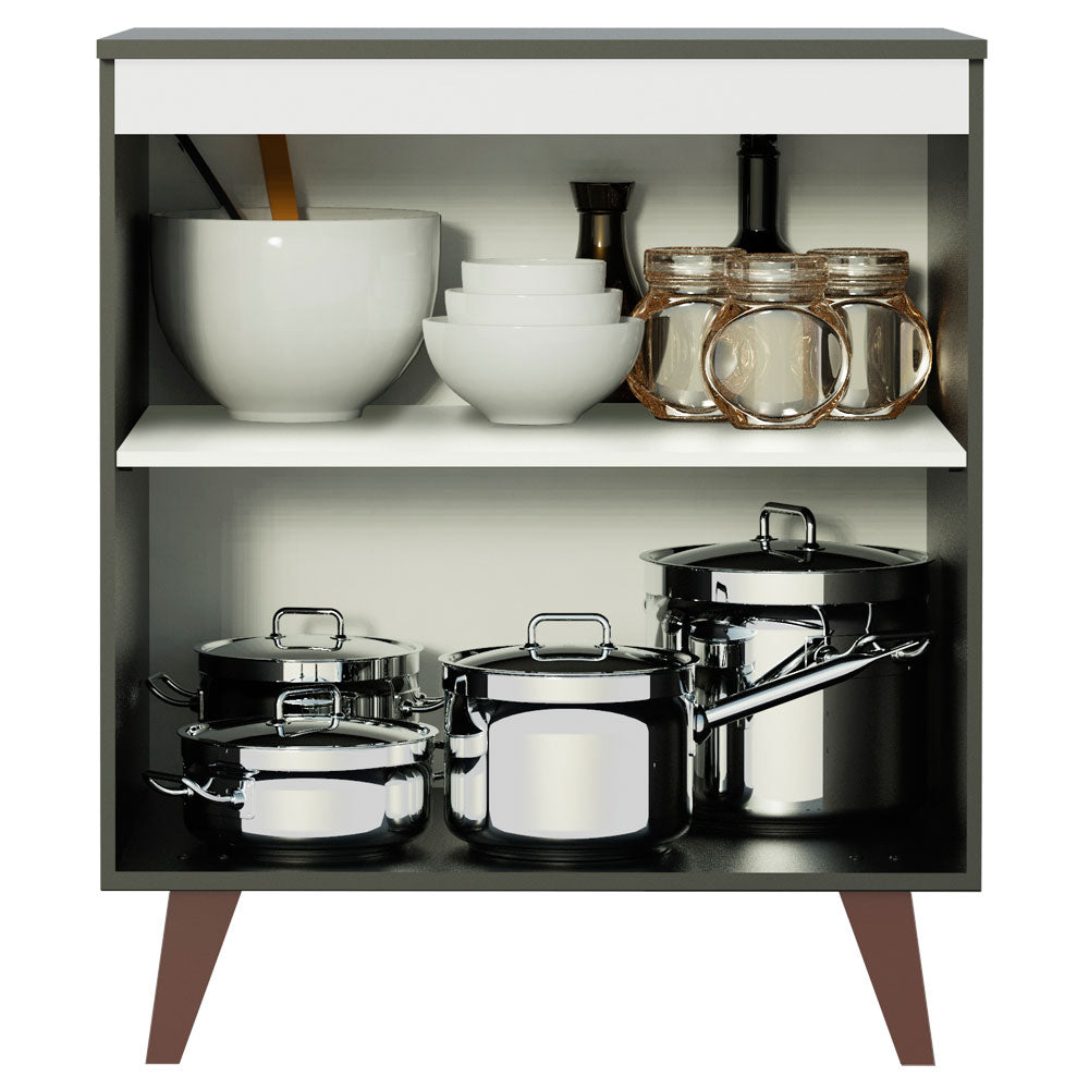 Balcão Madesa Reims 70 cm 2 Portas Preto