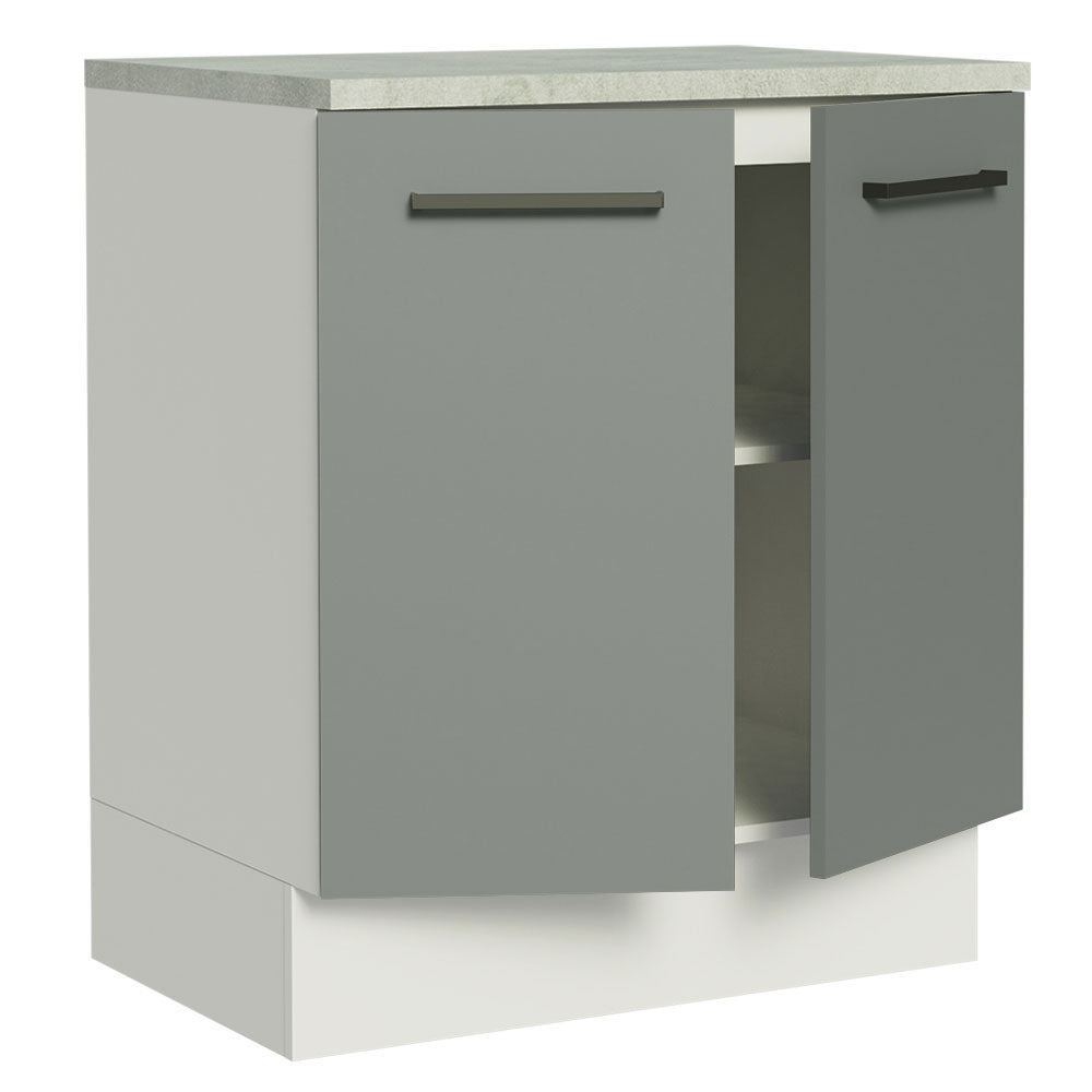 Balcão de Cozinha Madesa Agata 70 cm 2 Portas Branco/Cinza