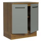 Balcão de Cozinha Madesa Agata 70 cm 2 Portas Rustic/Cinza