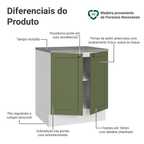 Balcão de Cozinha 70 cm 2 Portas Branco/Verde Vik Madesa