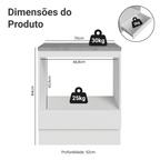 Balcão para Forno/Micro-ondas 70 cm 1 Gaveta Branco Madesa