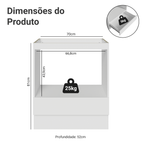 Balcão para Forno/Micro-ondas 70 cm 1 Gaveta (Sem Tampo) Branco Madesa