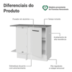 Balcão de Canto Madesa Agata 1 Porta Branco