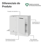 Balcão de Canto 1 Porta (Sem Tampo) Branco Agata Madesa