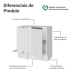 Balcão de Canto 1 Porta (Sem Tampo) Branco Glamy Madesa