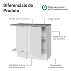 Balcão de Canto Madesa Stella 1 Porta Branco