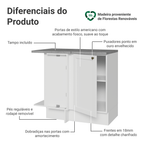 Balcão de Canto 1 Porta Branco Vik Madesa