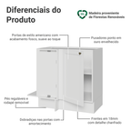 Balcão de Canto 1 Porta (Sem Tampo) Branco Vik Madesa