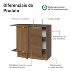Balcão de Canto Madesa Glamy 1 Porta Rustic
