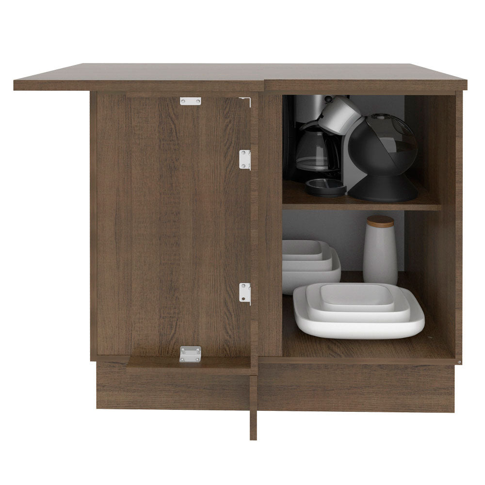 Balcão de Canto Madesa Glamy 1 Porta Rustic/Branco