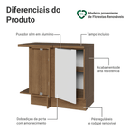 Balcão de Canto Madesa Stella 1 Porta Rustic/Branco