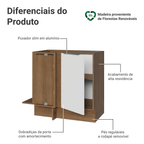 Balcão de Canto 1 Porta (Sem Tampo) Rustic/Branco Stella Madesa