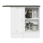 Balcão de Canto 100% MDF 1 Porta Branco/Preto Acordes Madesa