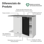 Balcão de Canto 1 Porta Branco/Preto Vik Madesa