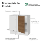Balcão de Canto 1 Porta (Sem Tampo) Branco/Rustic Stella Madesa