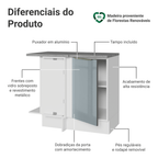 Balcão de Canto 1 Porta Branco/Cinza Lux Madesa