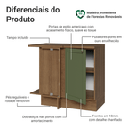 Balcão de Canto 1 Porta Rustic/Verde Vik Madesa