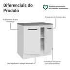Balcão Madesa Agata 80 cm 2 Portas Branco