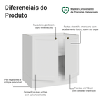 Balcão de Cozinha 80 cm 2 Portas (Sem Tampo) Branco Vik Madesa