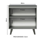 Balcão 80 cm 2 Portas Com Pés Cinza Nice Madesa