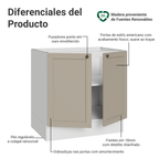 Balcão de Cozinha 80 cm 2 Portas (Sem Tampo) Branco/Crema Vik Madesa