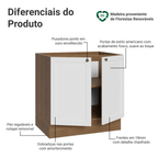 Balcão de Cozinha 80 cm 2 Portas (Sem Tampo) Rustic/Branco Vik Madesa