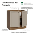 Balcão de Cozinha 80 cm 2 Portas (Sem Tampo) Rustic/Crema Vik Madesa