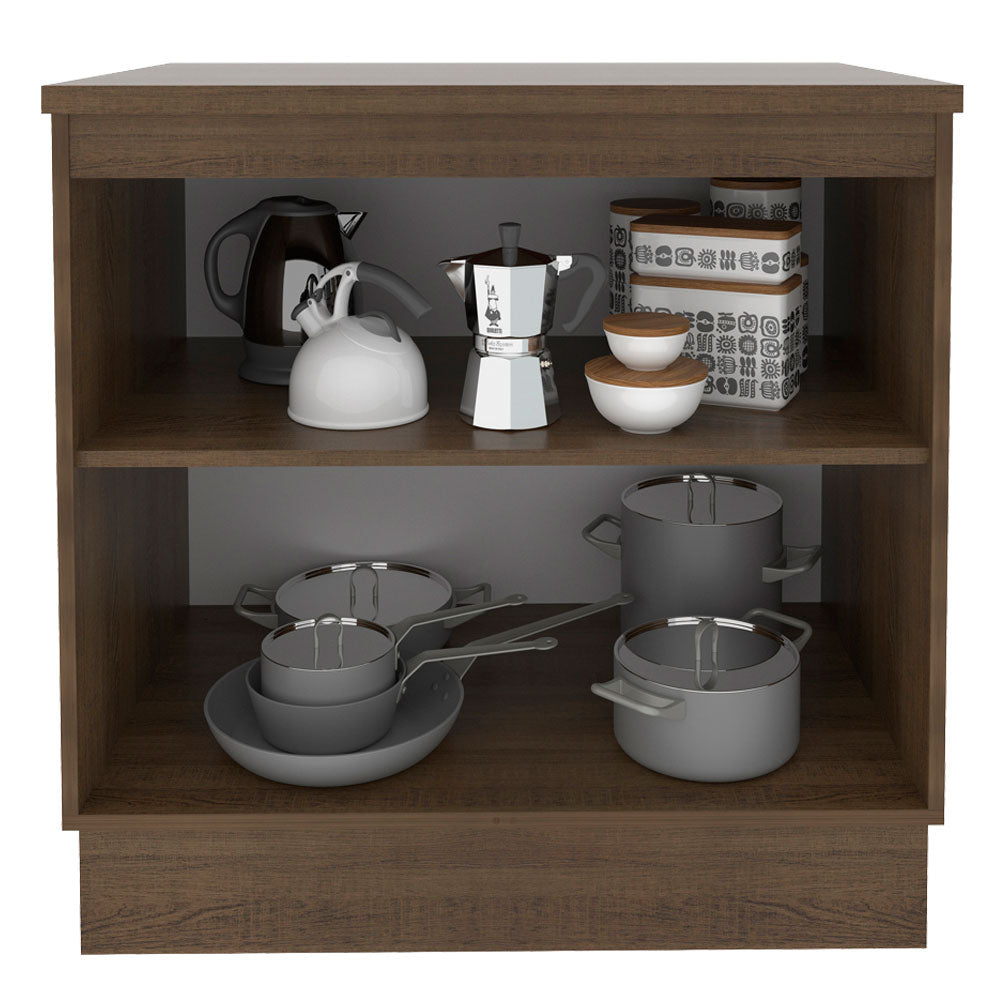 Balcão Madesa Glamy 80 cm 2 Portas Rustic/Preto