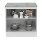 Balcão Madesa Stella 80 cm 2 Portas Branco/Rustic