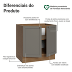 Balcão de Cozinha 80 cm 2 Portas (Sem Tampo) Rustic/Cinza Vik Madesa