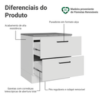 Balcão 80 cm 2 Gavetas Branco Agata Madesa