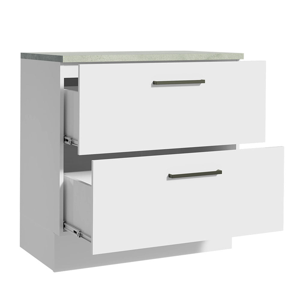 Balcão 80 cm 2 Gavetas Branco Agata Madesa
