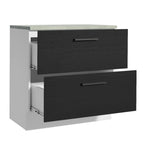 Balcão 80 cm 2 Gavetas Branco/Preto Agata Madesa
