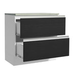 Balcão 80 cm 2 Gavetas Branco/Preto Glamy Madesa